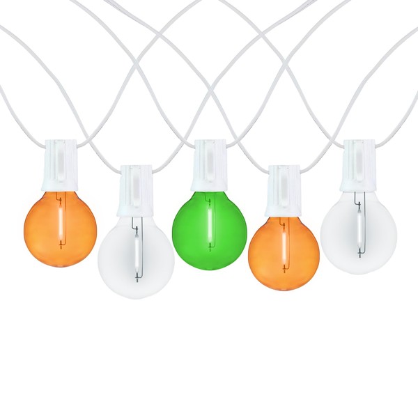 Novelty Lights G40 Filament LED String Light, Translucent Orange/Green/White Bulbs,