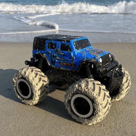 THREEKING christmas gift ideas kids christmas gifts boys christmas gifts Threeking 1:16 Monster Truck Waterproofing Pick-up SUV RC Car Toys for Kids - Color: SUV-Blue