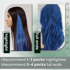 RUNATURE Blue Micro Hair Extensions Real Human Hair Micro Ring Hair Extensions Remy Micro Loop Hair Extensions Real Hair 20 Inch 25gram