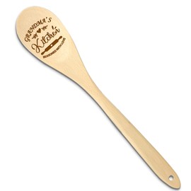 Beliran Grandma Cooking Wooden Spoons - Grandmas Gifts Mothers Day Wood Spoons, Gifts for Grandmas from Grandkids Wooden Cooking Utensils, Grandma's Kitchen Gift Kitchen Accessories, 12 Inch