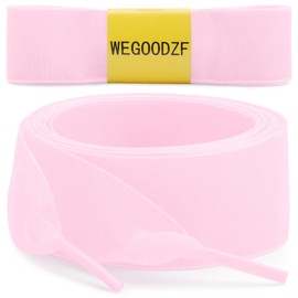 WEGOODZF Flat Snow Yarn Shoelaces: 2.5CM Wide 63 inch Light Pink Fashion Sheer Tulle Shoelaces 2 Pairs