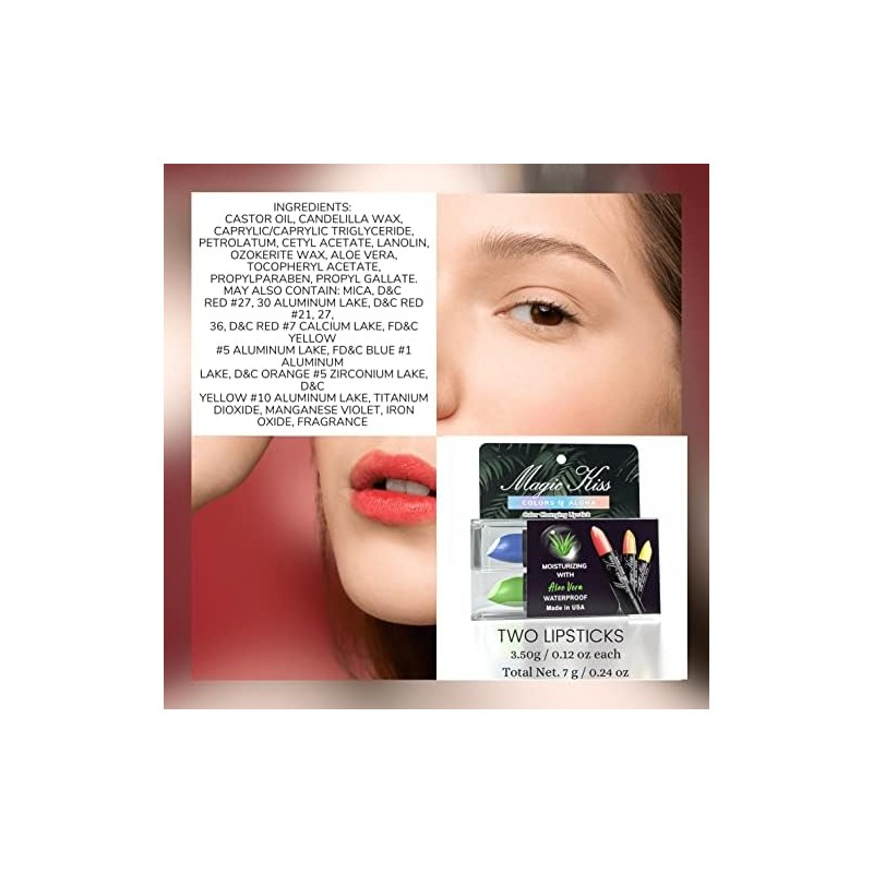 Magic Kiss- Juego de pintalabios mate que cambia de color,