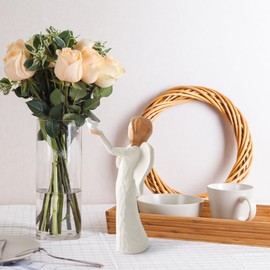 Angel Figurines for Women, Angel of Peace Statue Holding Dove Figurine, Sympathy Gift Angel Sculpted Hand-Painted Figurine Christian Catholic Religious Angel Gifts for Peace Freedom Love