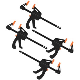 Woodworking Clamp Set 4 inch/100mm,Quick Grip Clamps, Ratchet Bar Clamps, One Handed Bar Clamp, Ideal for Fast and Easy Clamping Applications for DIY Woodworking Projects (4 Pack)