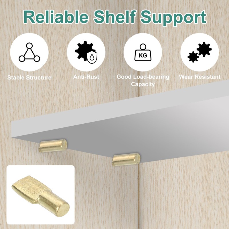 sourcing map 30Pcs Shelf Support Pegs, 5mm Spoon Shape Shelf
