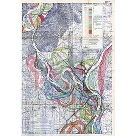 1944 Fisk Mississippi Meander Map Ancient River Bed Sheet 1 - Map Reproduction 16 X 24 inches