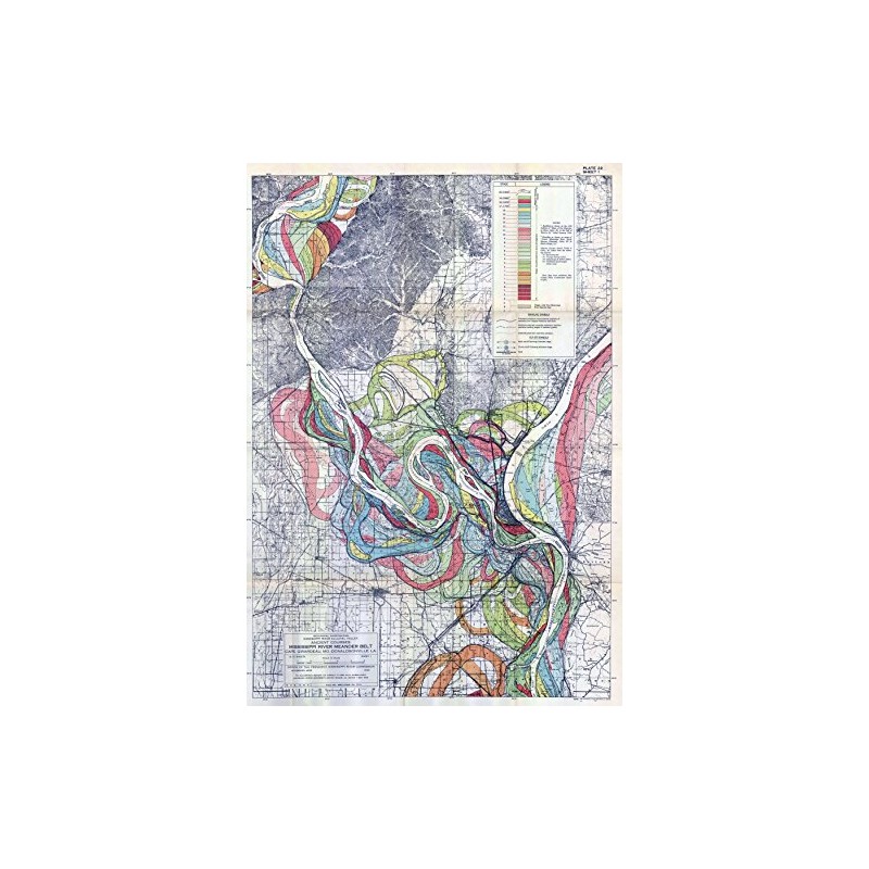 1944 Fisk Mississippi Meander Map Ancient River Bed Sheet 1