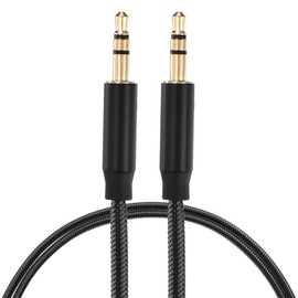 MECCANIXITY 2 Pack AUX Cable, 3.5mm Nylon Braided Audio Cable, 1.6 ft Male to Male Auxiliary Audio Cord Black for Headphones, Speakers, Car Stereos, Computers