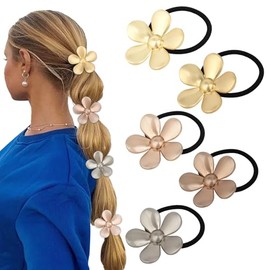 Amariver 5packs flower hair ties metal hair ties