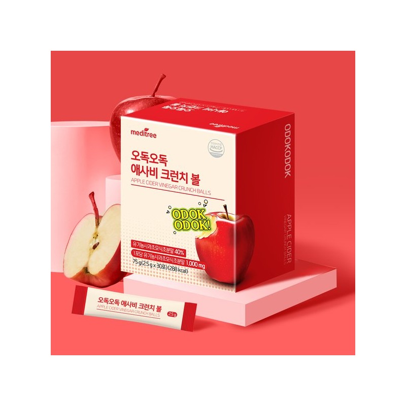 MediTree 오독오독 애사비 크런치 볼 1박스(30포) Crunchy Asabi Balls 1