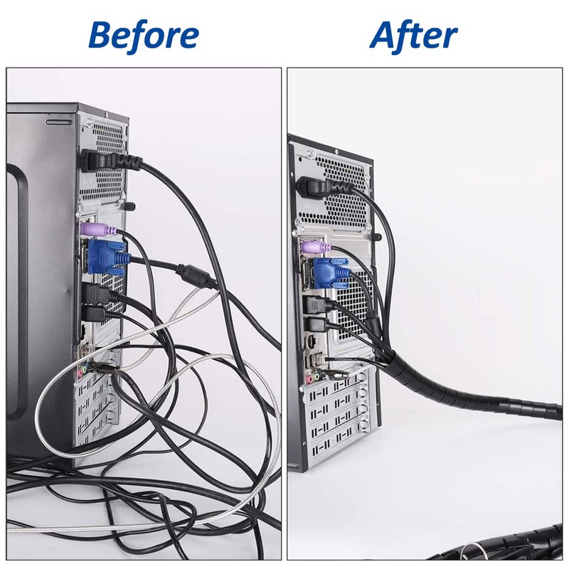 Spiral Cable Wrap - 25 Ft 3/8" Spiral Wire Wrap