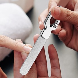 Nail File Stainless Steel | Portable Manicure Nail File | Small Stainless Steel Toenail Grinding Tool for Travel Business Car Home