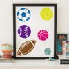 JSRQT Pack of 25 Ball Stencils for Painting, Football Basketball