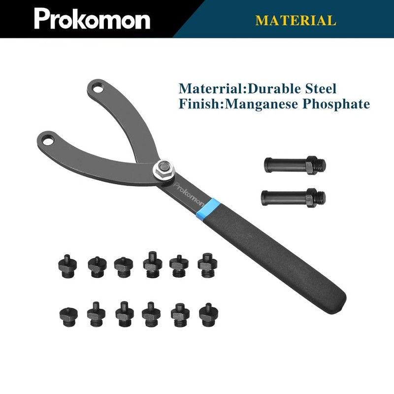 Prokomon 15Pc Adjustable Pin Spanner Wrench Set/Variable Cylinder Fan Clutch