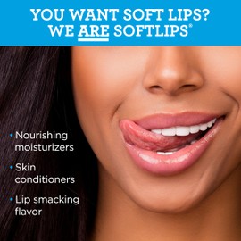 Softlips Daily Lip Moisturizer For Very Dry Lips, Vanilla Flavored Lip Balm, SPF 20, Hydrates, Soothes & Prevents Chapped Lips, Smooth Glide Formula, Dermatologist Tested, Pack of 2 Chap Sticks, 6 ct