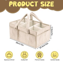 Afenau Wickeltasche Organizer, Wickelorganizer Zuhause mit Griffen & Fächern. Tragbar Windel Organizer Unterwegs, Langlebig Wickel Organizer, Wickelkorb Organizer für Unterwegs Reisen, Zuhause (Weiß)