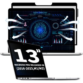 Dabernur Blickschutzfilter Nano Adsorption Abnehmbar für MacBook Air 13 (2018-2021,M1) & MacBook Pro 13 Zoll (2016-2022,M1,M2), Anti Glare Blaulicht Blickschutzfolie Sichtschutzfolie Sichtschutz