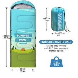 oaskys Camping Sleeping Bag - 3 Season Warm & Cool Weather - Summer Spring Fall Lightweight Waterproof for Adults Kids - Camping Gear Equipment, Traveling, and Outdoors