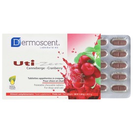 Dermoscent UTI-Zen | Double Pack | 2 x 30 Chewable Tablets | Supplementary Feed for Dogs and Cats | With Cranberry Powder | Can Help Support the Function of the Urinary Tract