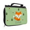 Toiletry Bag with Names Joana and Beautiful Fox Motif for