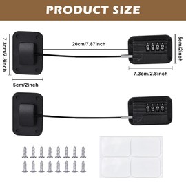 SUNOYA Fridge Lock with Code No Drilling, 2 Pieces High Security Fridge Lock, Child Lock with Code for Fridges, Washing Machines, Wardrobes, Cupboards, Wine Coolers, Windows