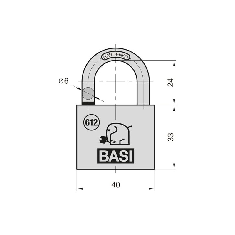 BASI | Safety Hasp with Padlock | 2 Joints |