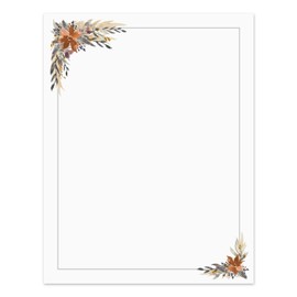 Indie Autumn Floral Letterhead / 50 Printed Sheets / 8.5" x 11" All Occasion Fall Celebration Paper/Decorative Boho Wedding Stationery Pack