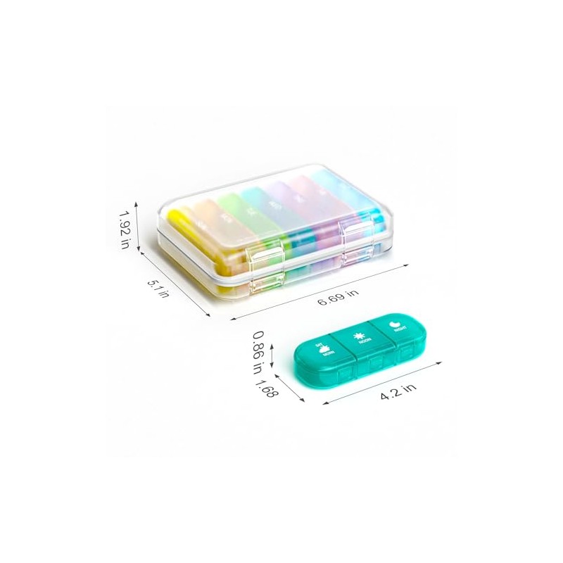 Weekly Pill Organizer 3 Times a Day, 7 Day Portable