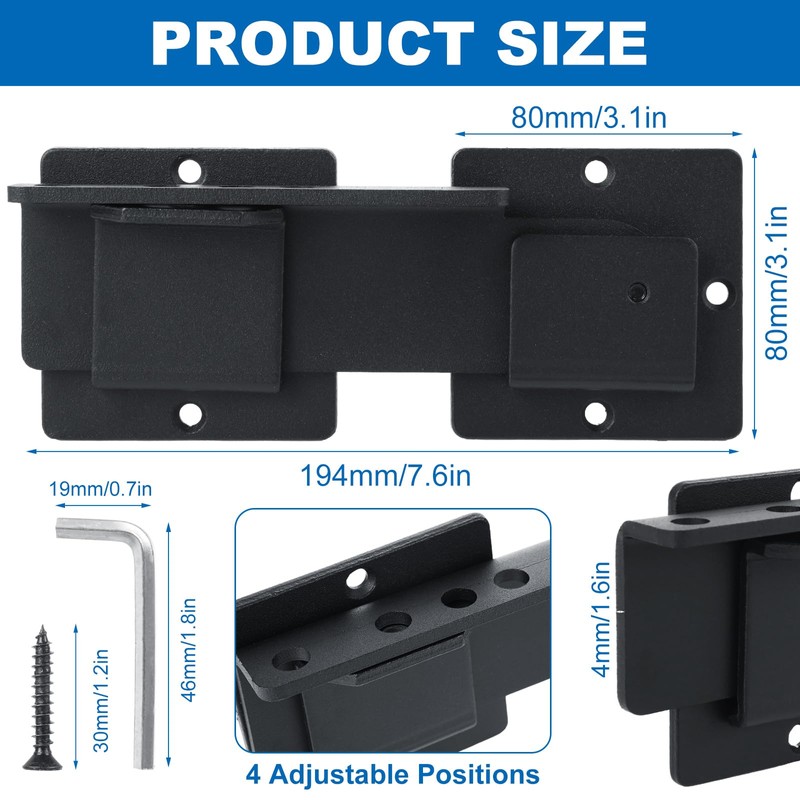 ASelected 2 PCS Flip Gate Latch Lock with Padlock Holes,