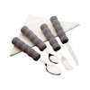 Homecraft Lightweight Cutlery Full Set, Right Handed Adaptive Dining Aid, Utensil for Elderly, Disabled,Handicapped, Parkinson's Disease, and Arthritis users, Non Slip Easy Grip