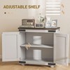 HOMCOM Modern Sideboard, Buffet Cabinet with Barn Door and Adjustable