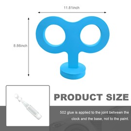 DXNQ Car Wind Up Key Sticker, 3D Waterproof Clockwork Wind Up Key, Stylish Sticker Wind Up Rolling Key for Car Back and Roof Decoration, Universal Car Exterior Decorative Accessories (Blue)