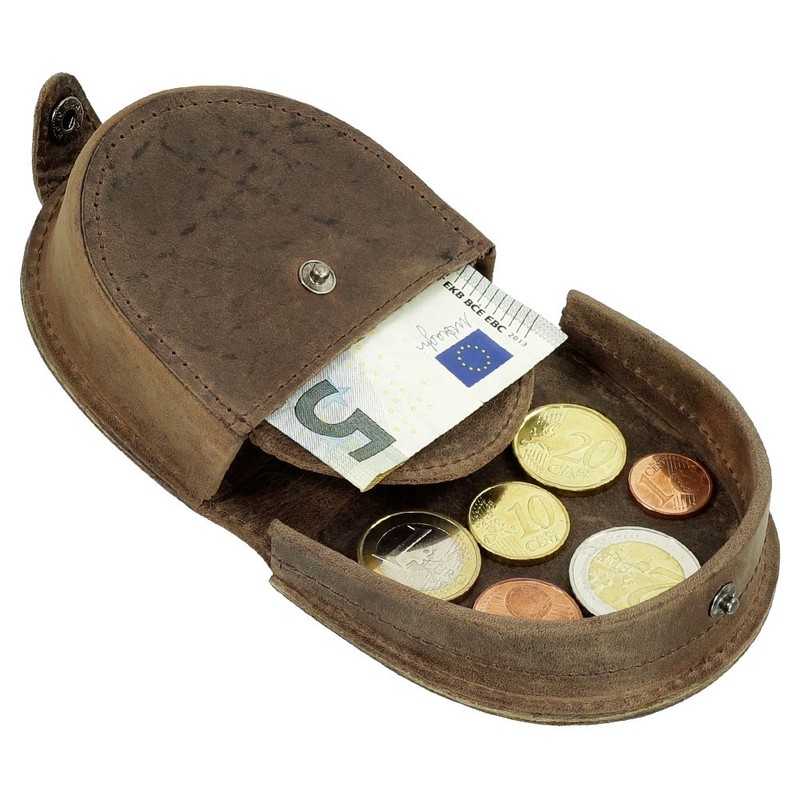 Leather Men's Schütter Coin Purse, Polished & Oiled Cowhide Leather,