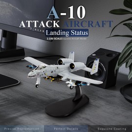 HANGHANG 1/100 A-10 Thunderbolt II Warthog Attack Plane（Painted Version） Metal Fighter Military Model Diecast Plane Model for Collection and Displays