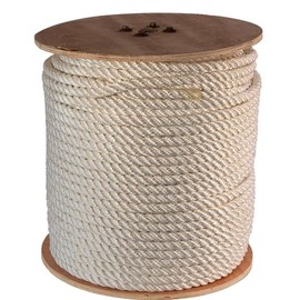 3/8" x 600' 3 Strand White Nylon Rope (3,240 lbs. Tensile Strength) Various Sizes in Listing