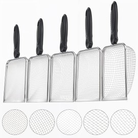 5pcs Soils Sifters Set for Gardening – Includes 2mm/2.8mm/3.8mm/4.3mm/5mm Garden Sifter for Soil, Handheld Compost Sifter for Dirt，Rocks, Heavy-Duty Shovel for Soil, Compost Sifting