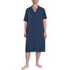 Latuza Men's Bamboo Viscose Nightshirt Button Down Sleep Shirt, Deep