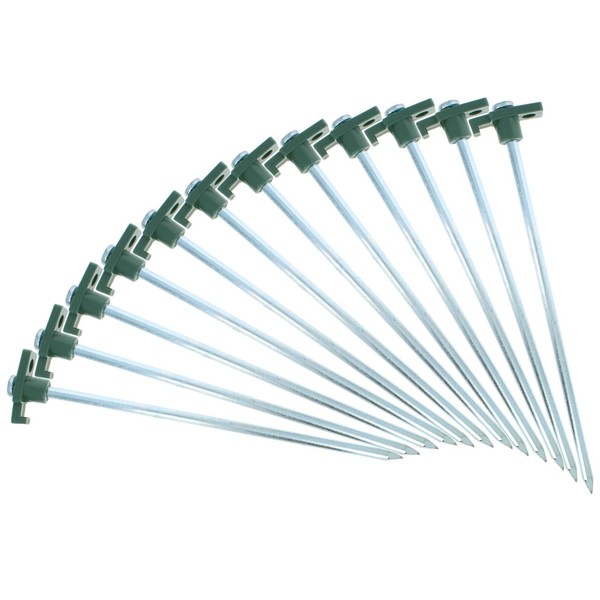 ASR Outdoor 20 Pack Universal Galvanized Twisted Metal PVC Camping Gear Canopy Tent Stakes