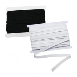 Ai-OUMLEEF Elastic Band for Sewing,Flat Elastic Bands Sewing Waistband Braided Elastique Cord Strap Stretch String for Wig, Waistband, Crafts DIY 60mm wide and 20 meters long(White Black)