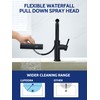 Kitchen Faucet with Pull Down Sprayer, Waterfall Single Hole Single
