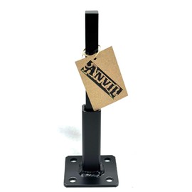 3 3/4" Outdoor 3+ Step Railing Post Replacement leg Repair bases Loose rusty metal rails-instantly lift rail Bracket repairs 1" Square Legs - Broken Handrail Posts 3" Base plate black paint w/ anchors