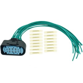 Micarun 14 Pin Headlight High/Low Beam Wiring Harness Connector Pigtail Plug Fit for 2014-2018 Ford Focus Escape F-150 Replaced OE# WPT-1357