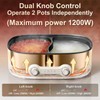 Stariver 7L Electric Hot Pot with Divider, 1200W Electric Pot,