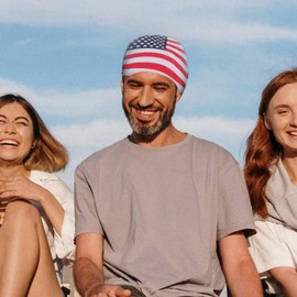 PRETYZOOM 3pcs Fashion Headbands: American Flag Bandana, USA Patriotic Headwear and Accessories for Women and Men