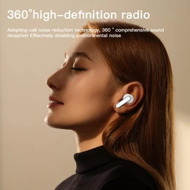 A90 Bluetooth earphones, equipped with an intelligent color touch screen, supporting ANC and ENC active noise reduction functions, wireless audio earbuds for better sound quality and comfort (WHITE)
