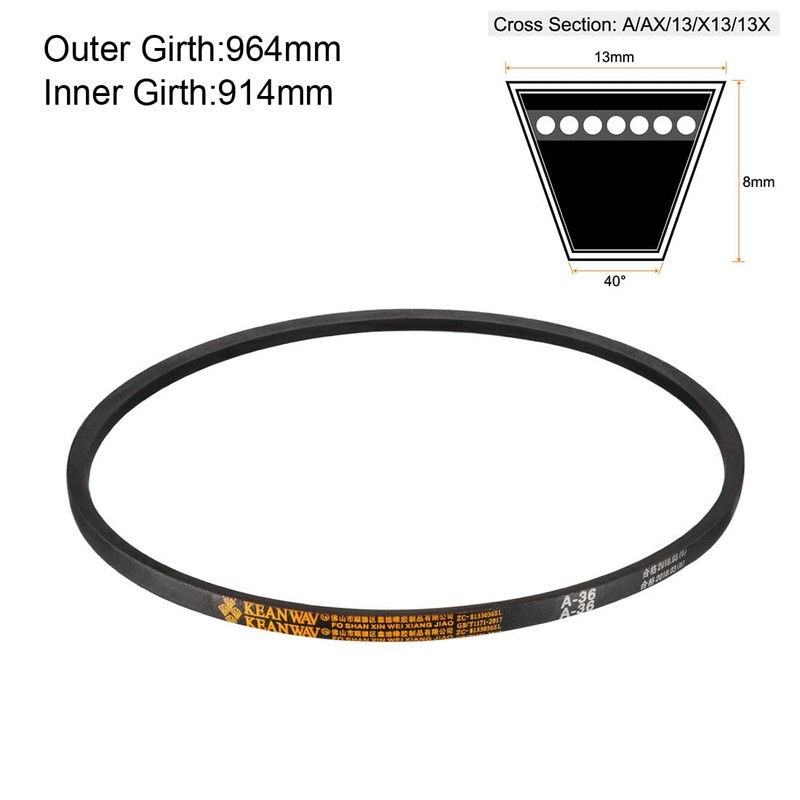 sourcing map A-36 Drive Belt 36 Inch Pitch Length Industrial