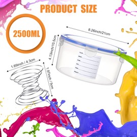 Remerry 8 Sets Paint Container with Stainless Steel Mixing Ball Touch up Storage Cups with Lids Paint Containers Storage Airtight for Repainting(2500 ml)