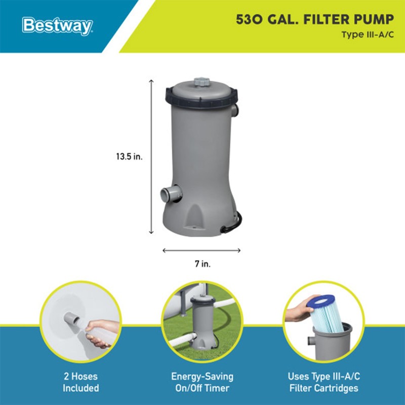 Bestway Flowclear 530 Gallons Per Hour 120 Volt Above Ground