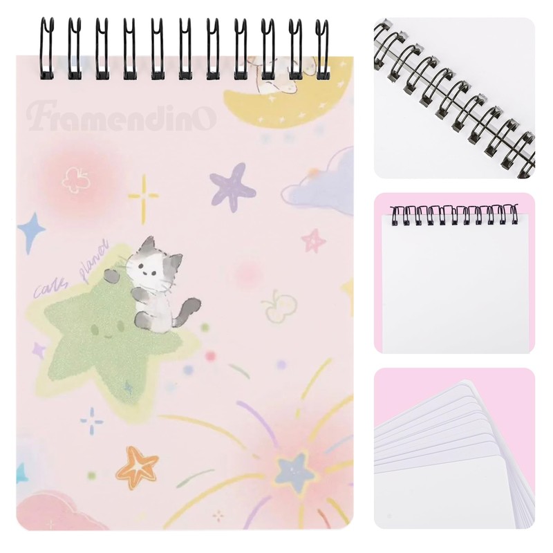 Framendino, 6 Pack Sublimation Notebook Blanks Top Spiral Note Books