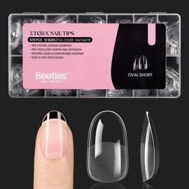 Beetles Gel Nail Tips Short Oval 576Pcs, 12 Sizes Pre-Shaped Half Matte Press On Nails Gelly Tips False Nails for Gel Full Cover False Nails Home DIY Nail Salon Gifts for Girls Women
